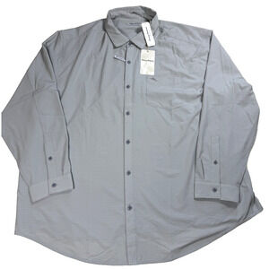 Tommy Bahama Mens Bahama Coast Long Sleeve Button Shirt 2XL Big Tall Grey NWT